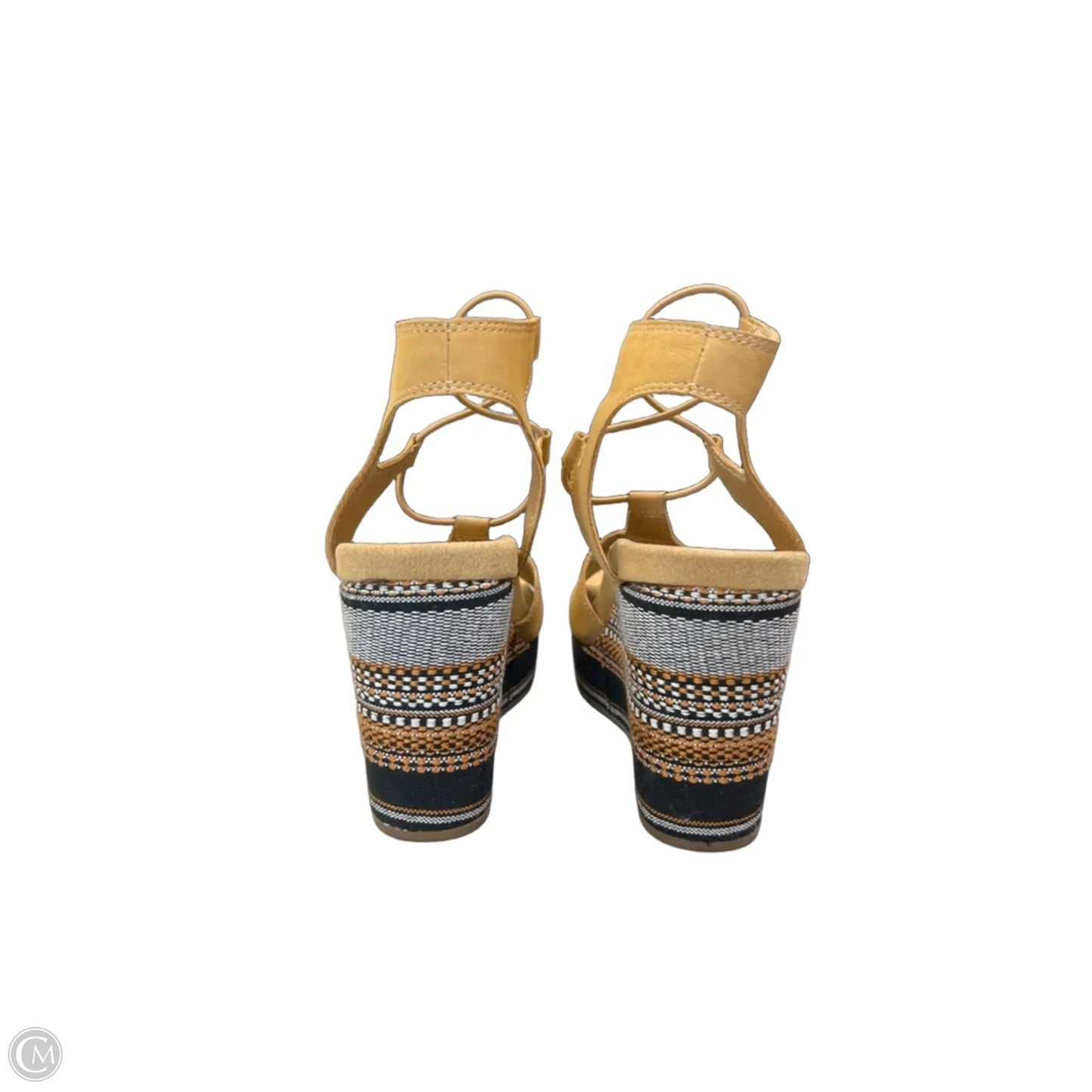 Sandals Heels Wedge By Lucky Brand In Yellow, Size: 8.5