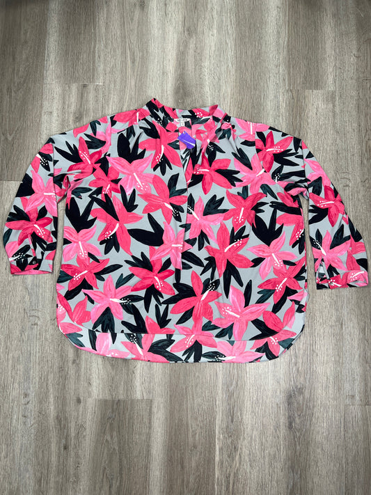 Floral Print Top 3/4 Sleeve Nic + Zoe, Size 1x