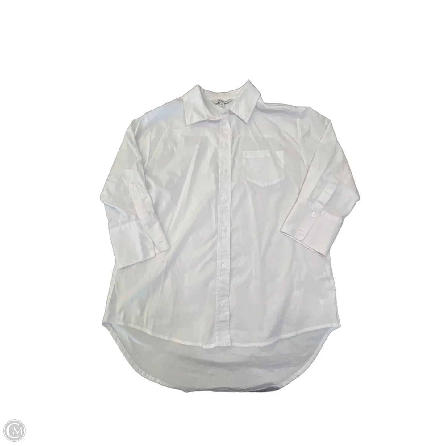 Blouse 3/4 Sleeve By Liverpool In White, Size: Xs