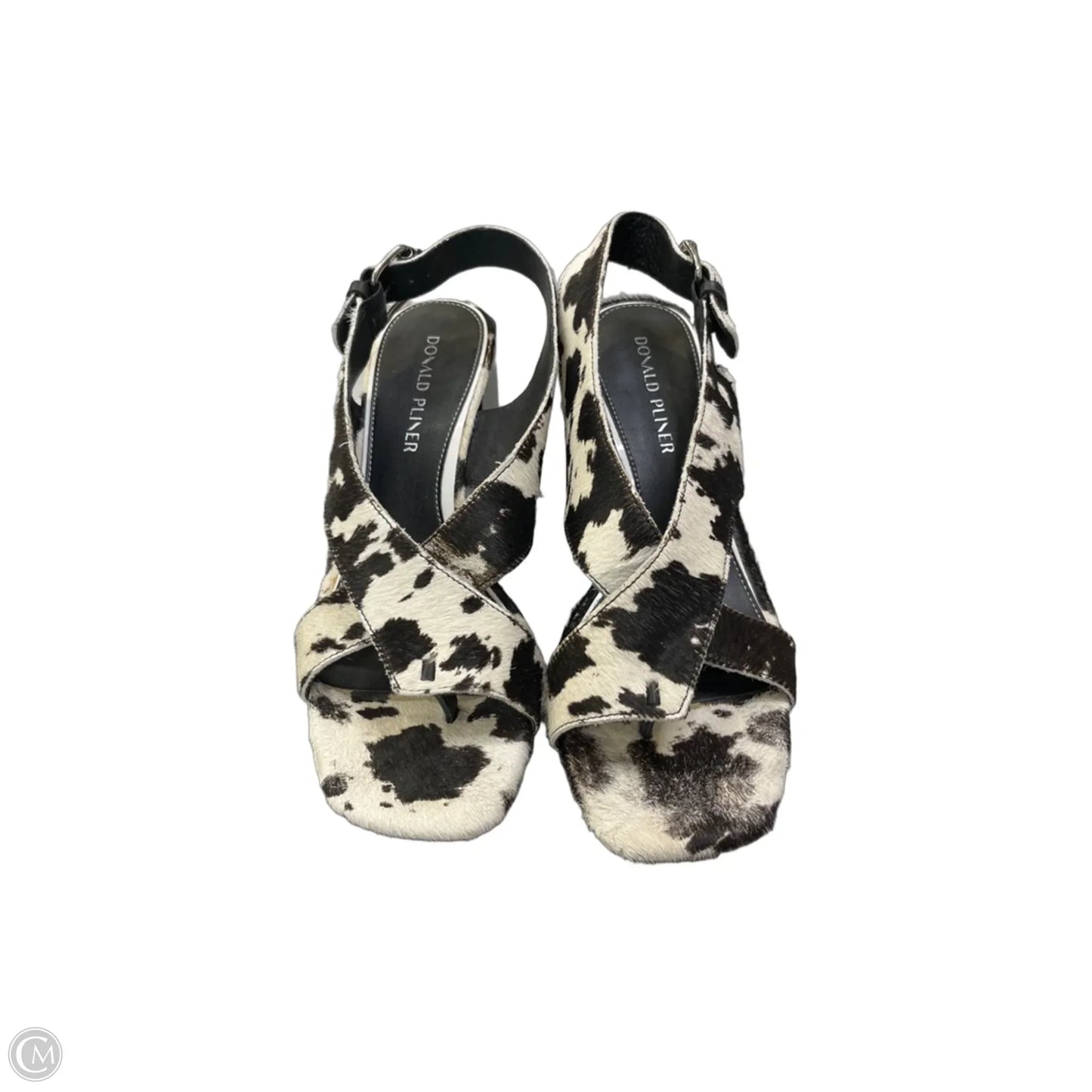 Sandals Heels Block By Donald Pliner In Animal Print, Size: 9.5