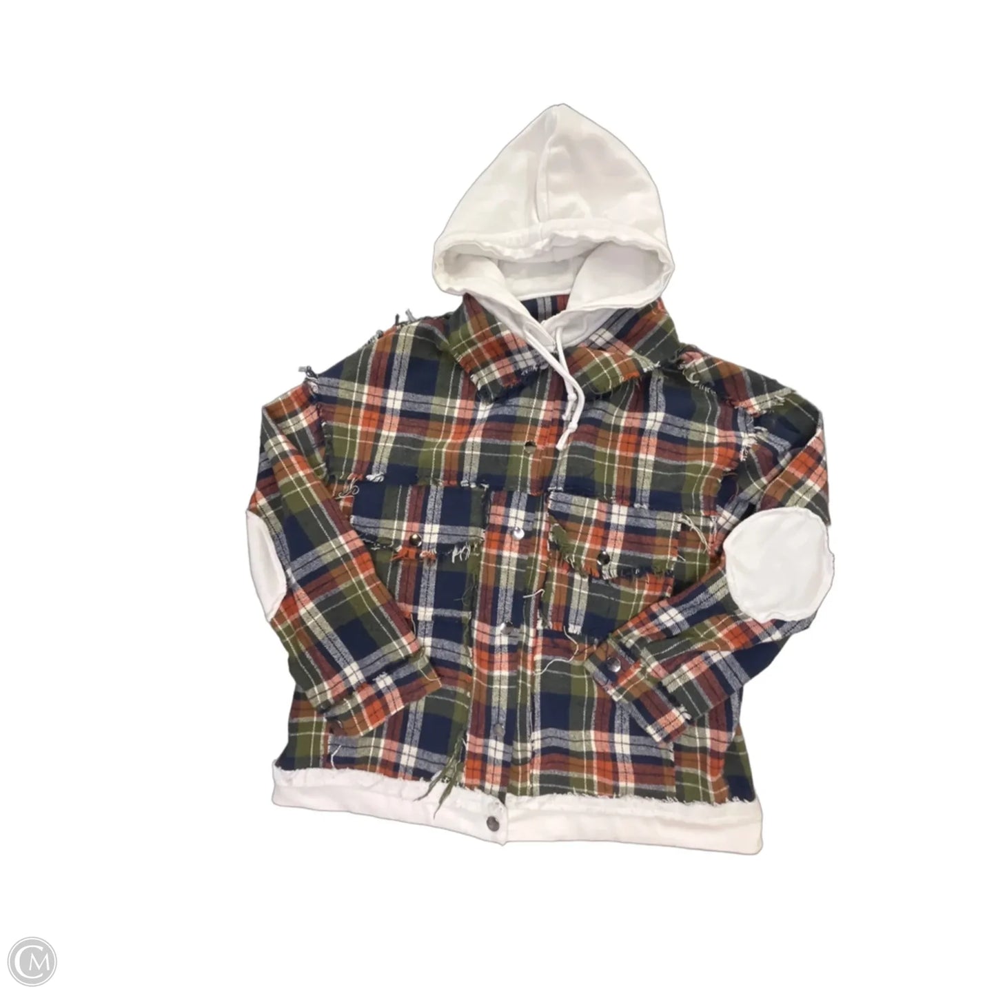 Jacket Shirt By Pol In Plaid Pattern, Size: M
