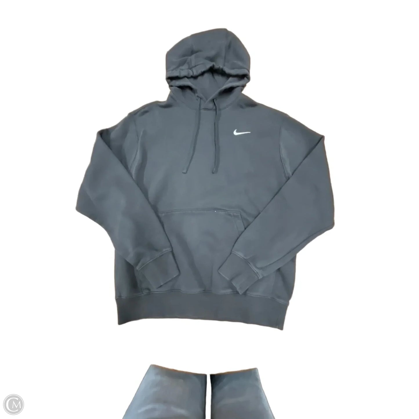 Athletic Sweatshirt Hoodie By Nike Apparel In Grey, Size: M
