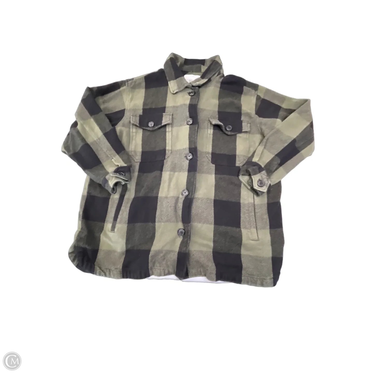 Jacket Shirt By Lucky Brand In Green, Size: L