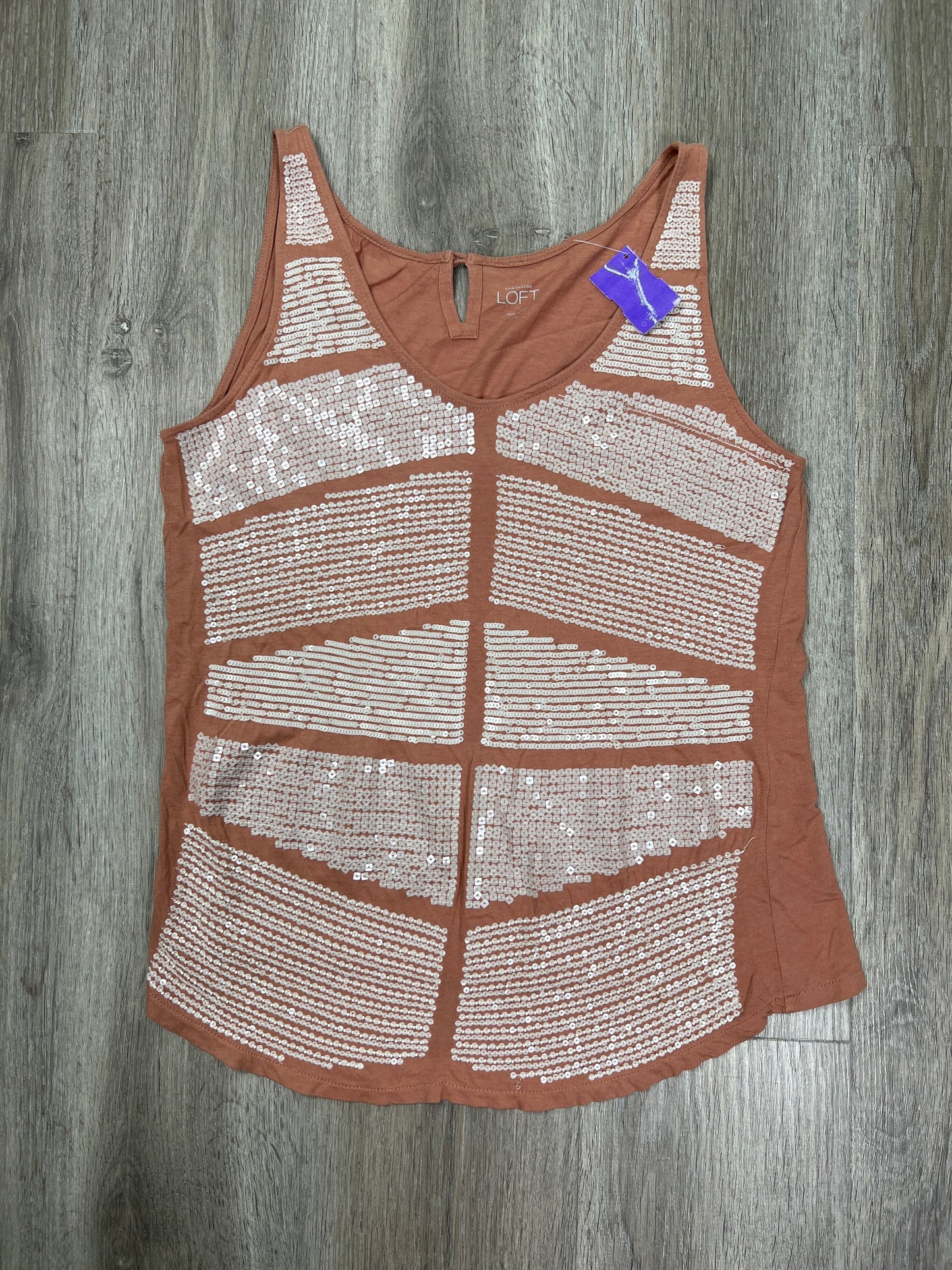 Orange Top Sleeveless Loft, Size S