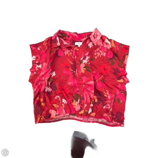 Blouse Short Sleeve By Kut In Red, Size: Xl