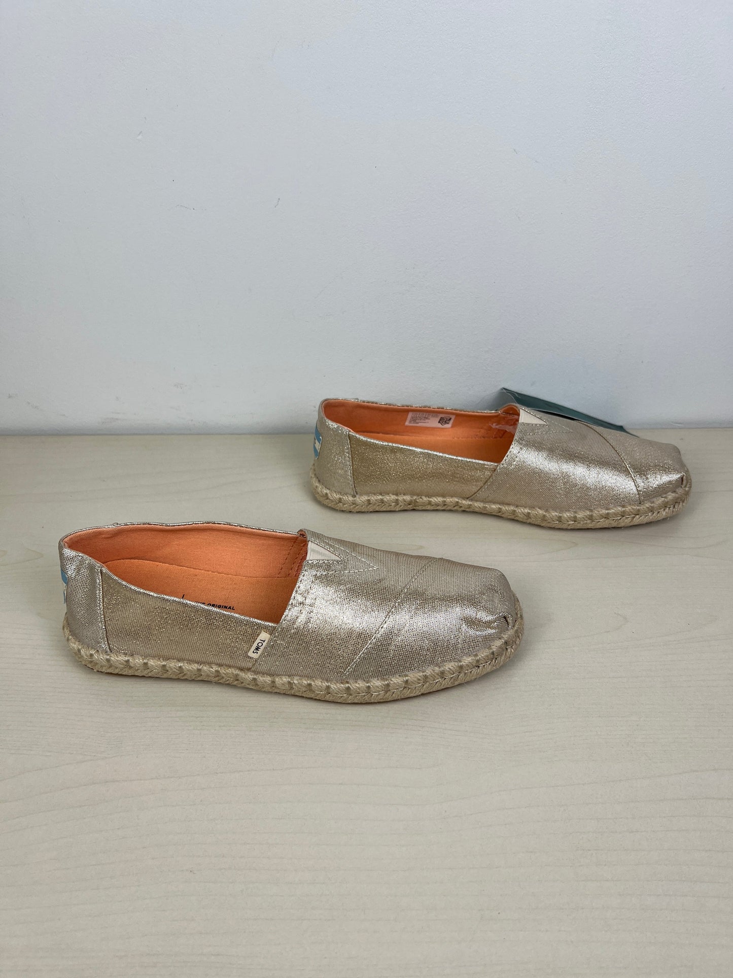 Gold Shoes Flats Toms, Size 6.5