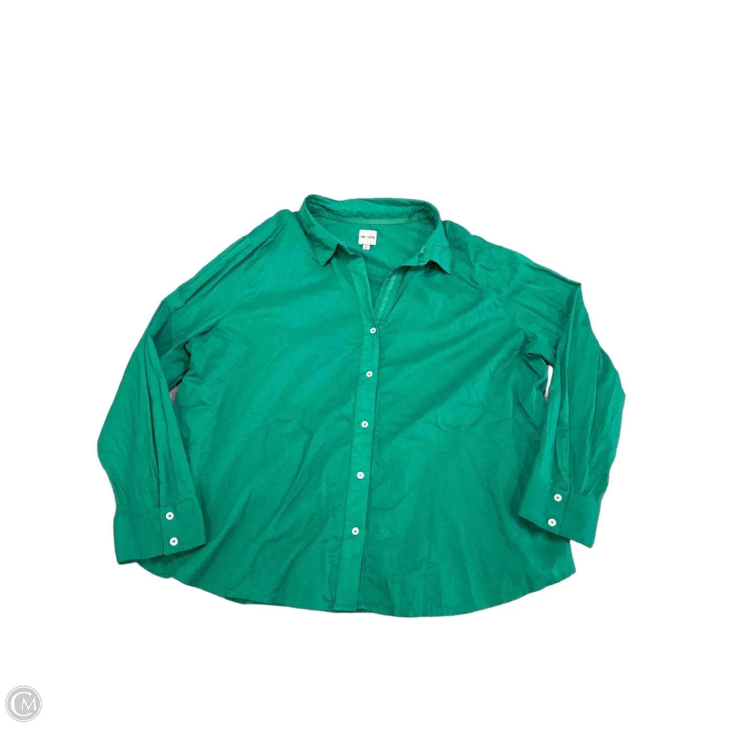 Blouse Long Sleeve By Nic + Zoe In Green, Size: Xl