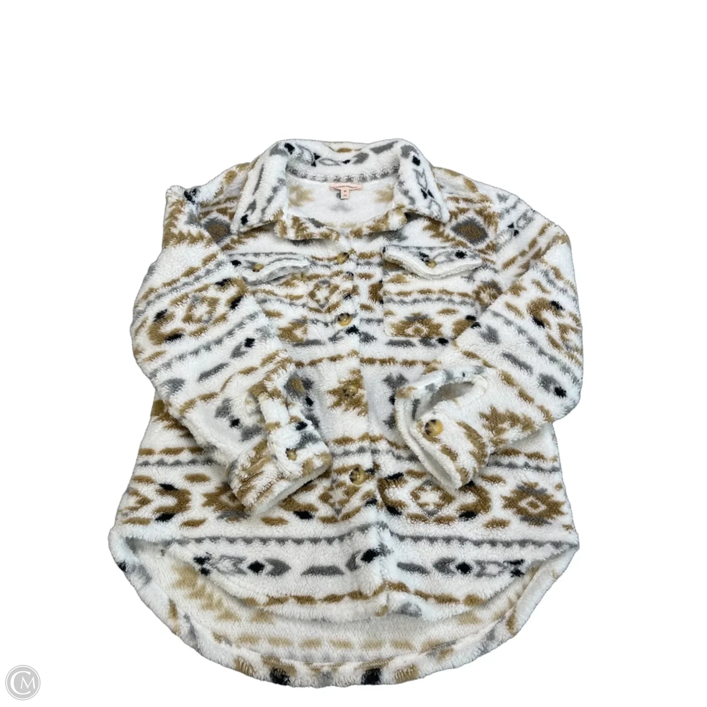 Jacket Faux Fur & Sherpa By Clothes Mentor In White, Size: M
