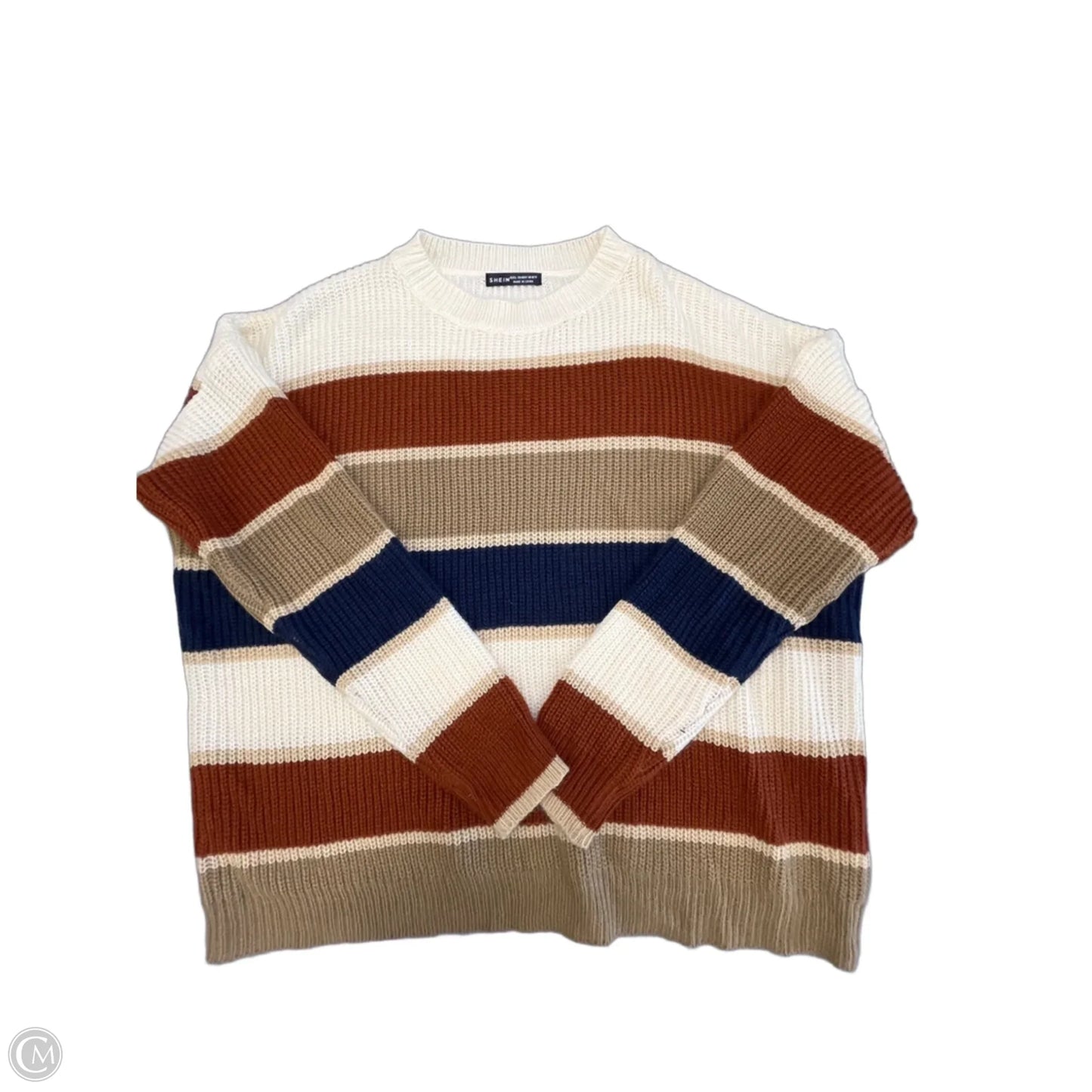 Sweater By Shein In Striped Pattern, Size: L