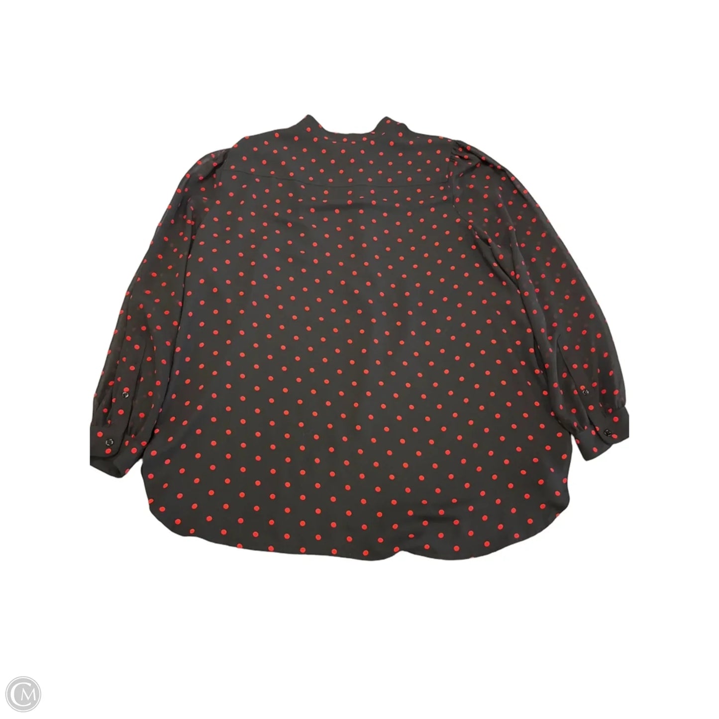 Blouse Long Sleeve By Anne Klein In Polkadot Pattern, Size: Xl