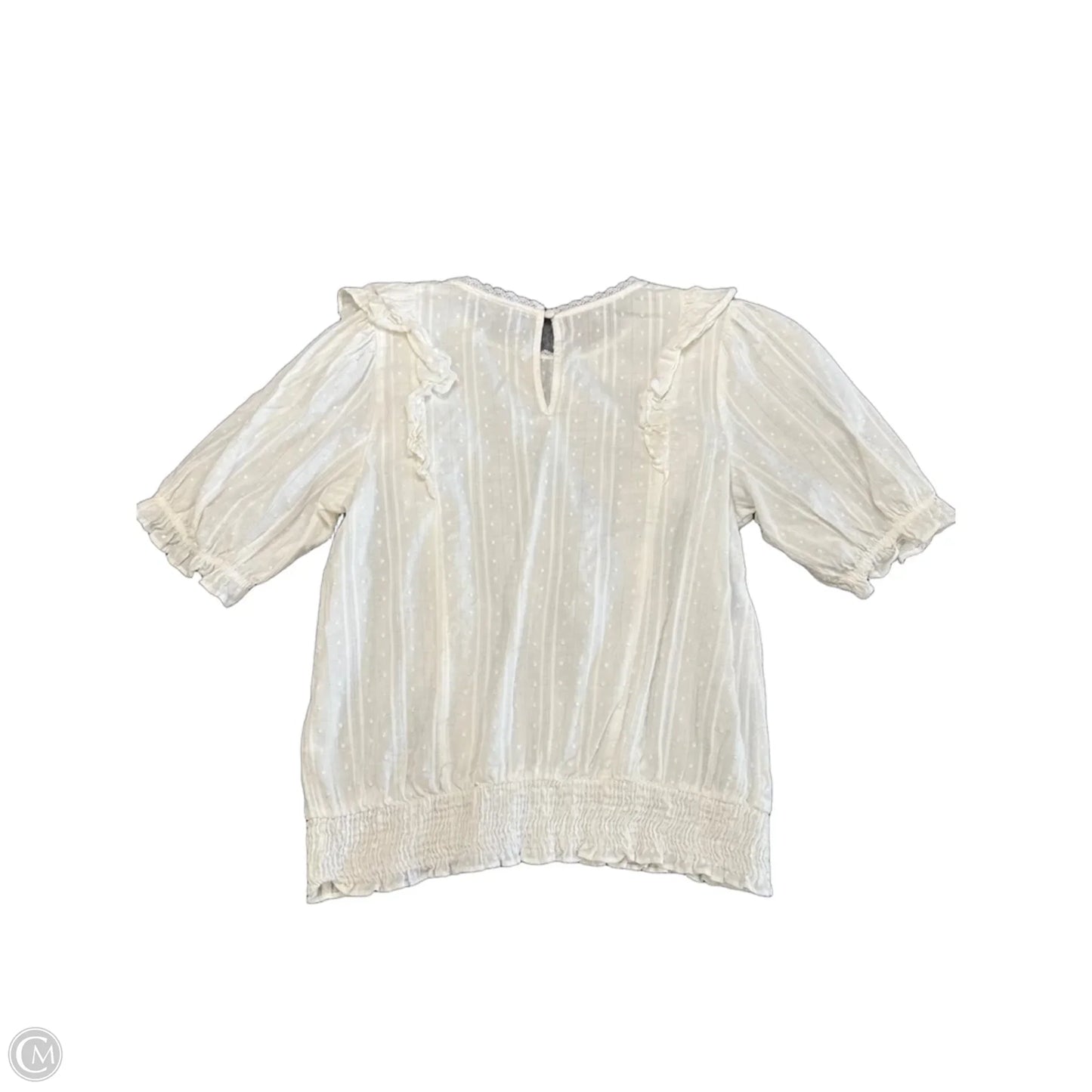 Blouse Short Sleeve By Mine In White, Size: M