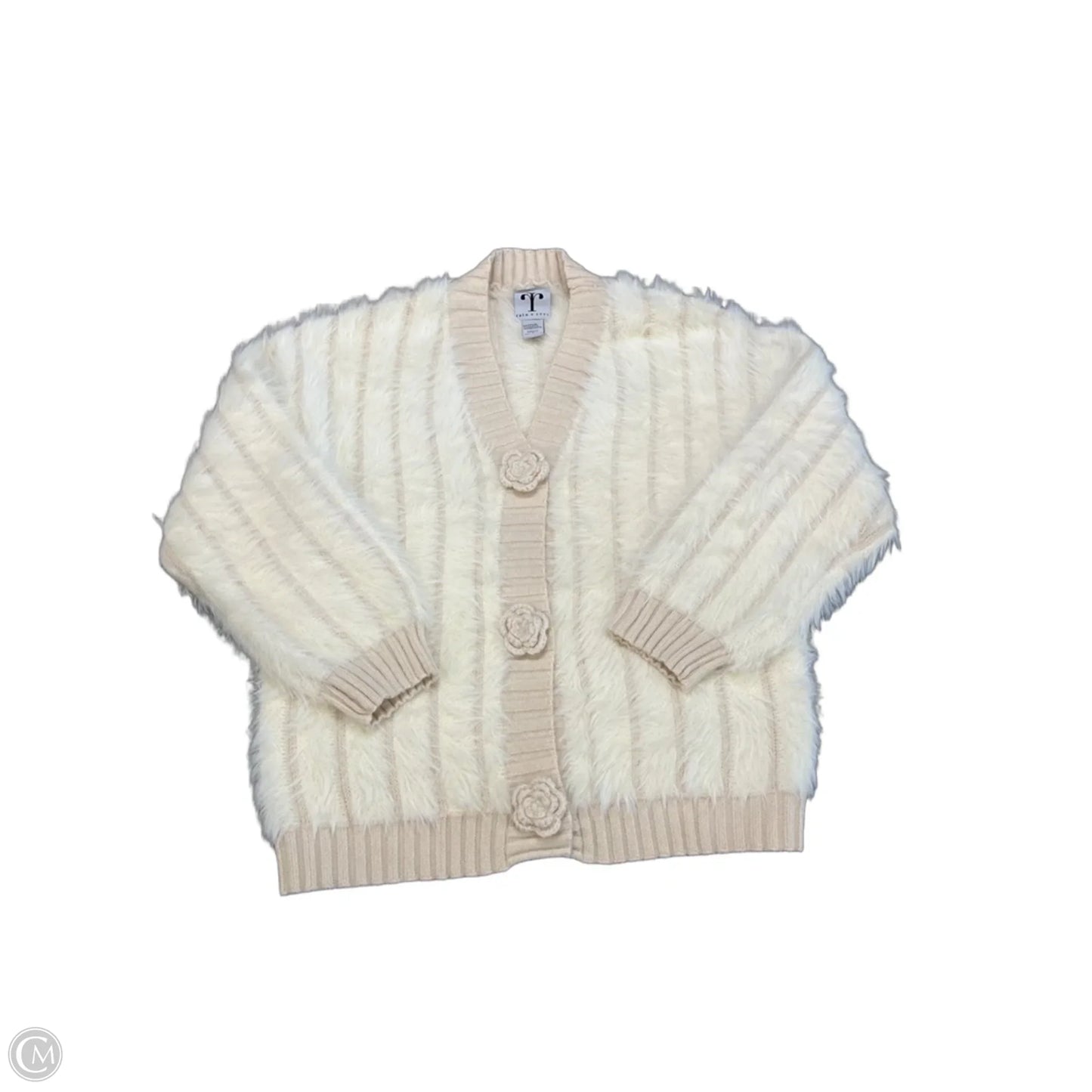 Cardigan By Clothes Mentor In Cream, Size: S