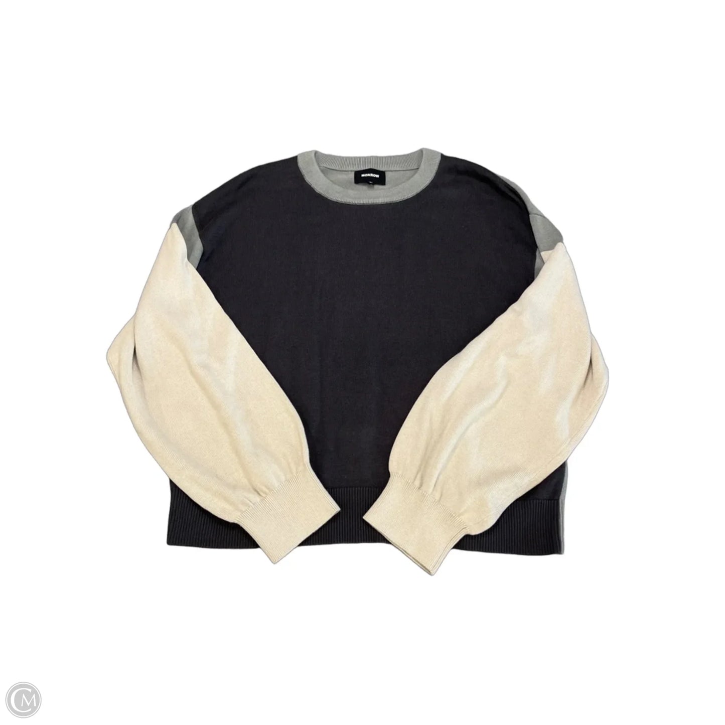 Top Long Sleeve By Monrow In Grey, Size: L