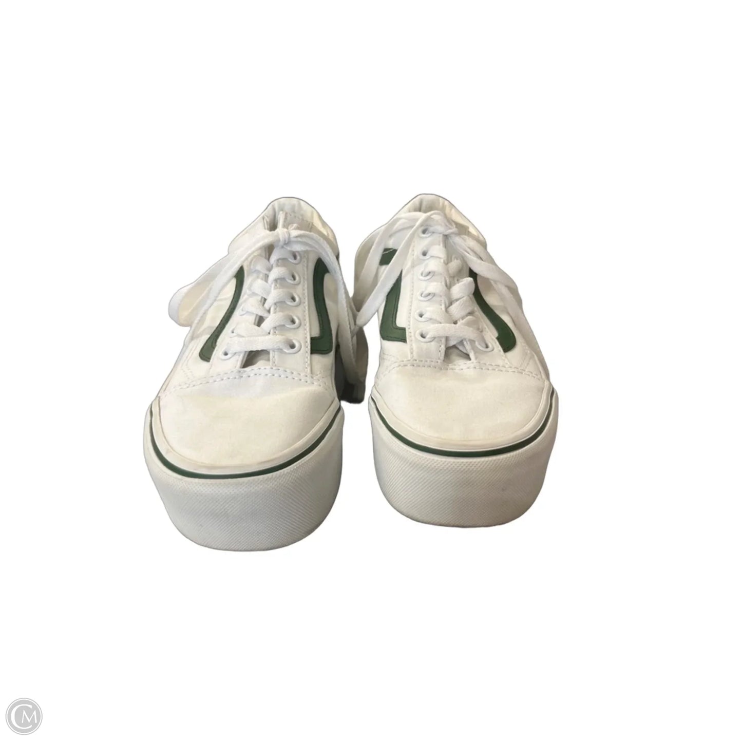 Shoes Sneakers By Vans In Green & White, Size: 7.5