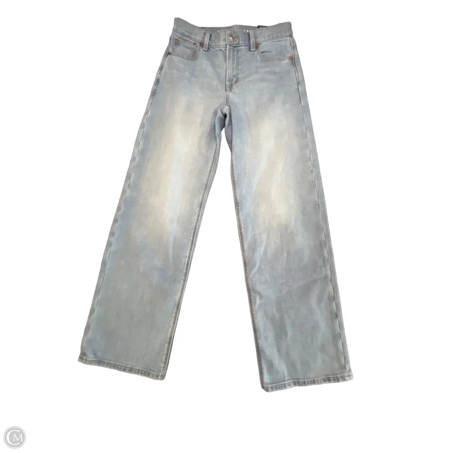 Jeans Wide Leg By American Eagle In Blue Denim, Size: 0