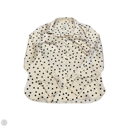 Blouse Long Sleeve By A New Day In Polkadot Pattern, Size: M