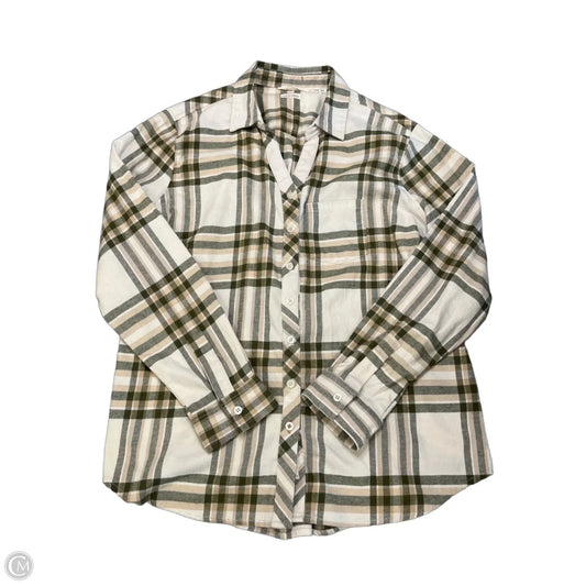 Top Long Sleeve By Weatherproof In Plaid Pattern, Size: L