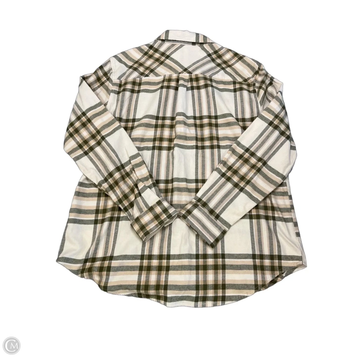 Top Long Sleeve By Weatherproof In Plaid Pattern, Size: L