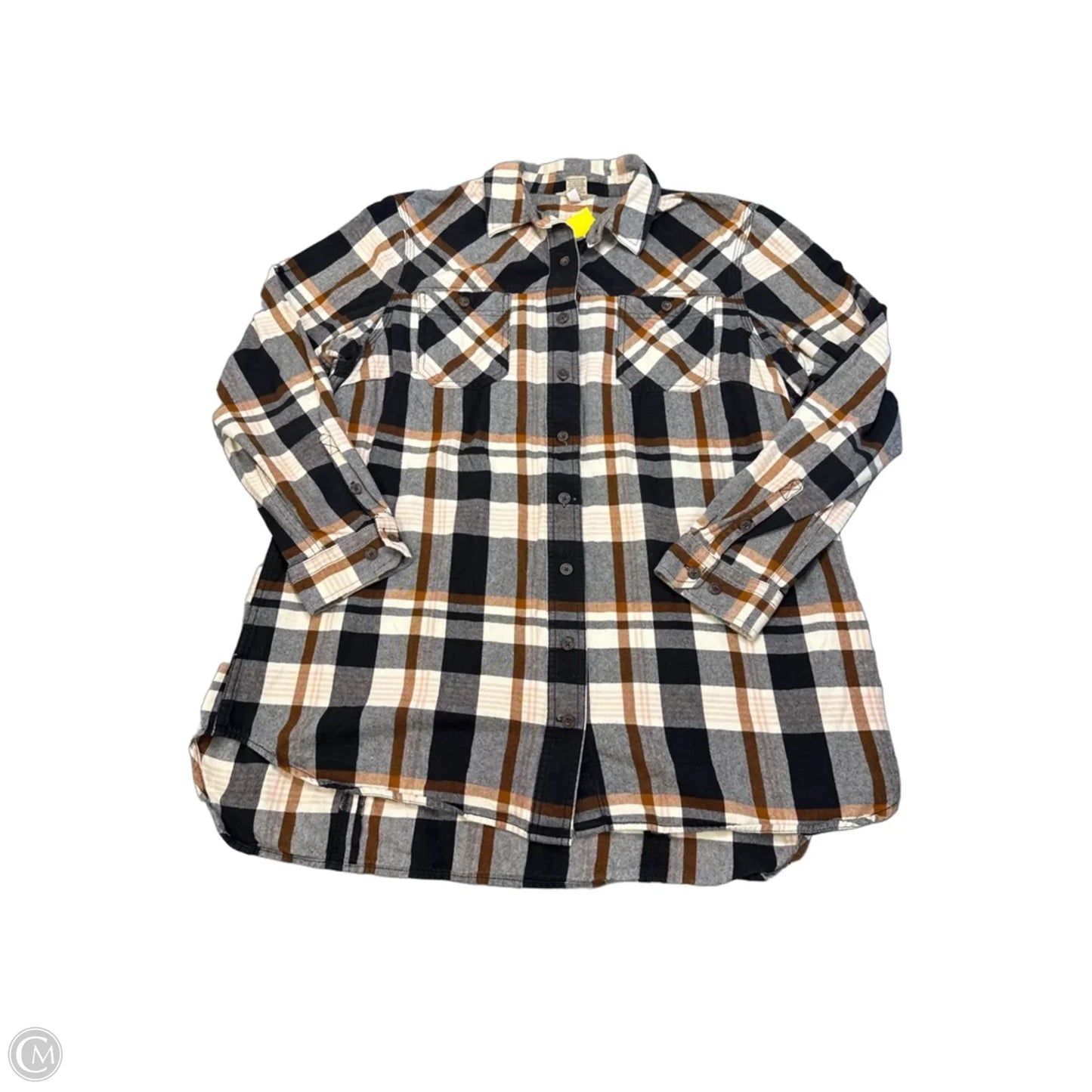 Top Long Sleeve By Duluth Trading In Plaid Pattern, Size: Xl
