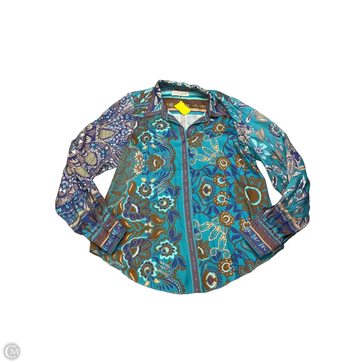 Blouse Long Sleeve By Hale Bob In Blue, Size: M