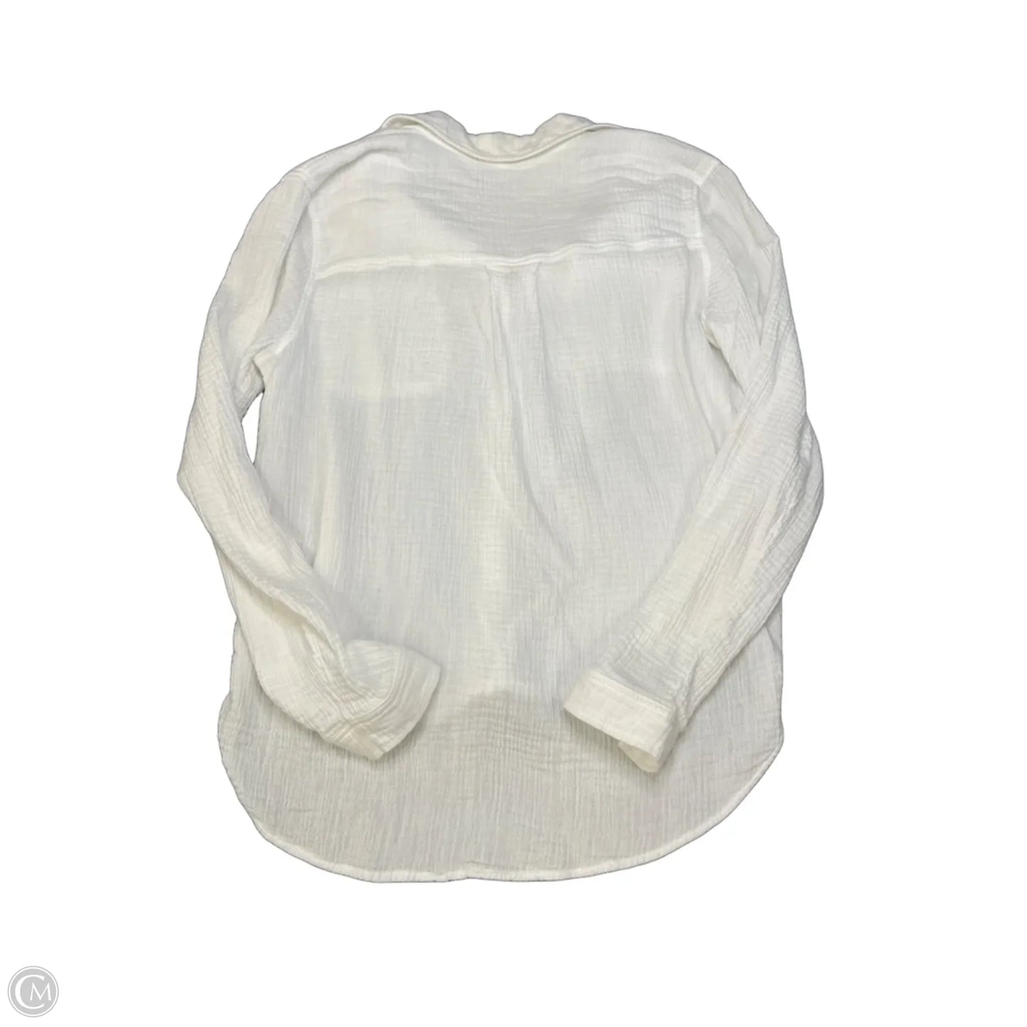 Blouse Long Sleeve By Cloth & Stone In White, Size: M