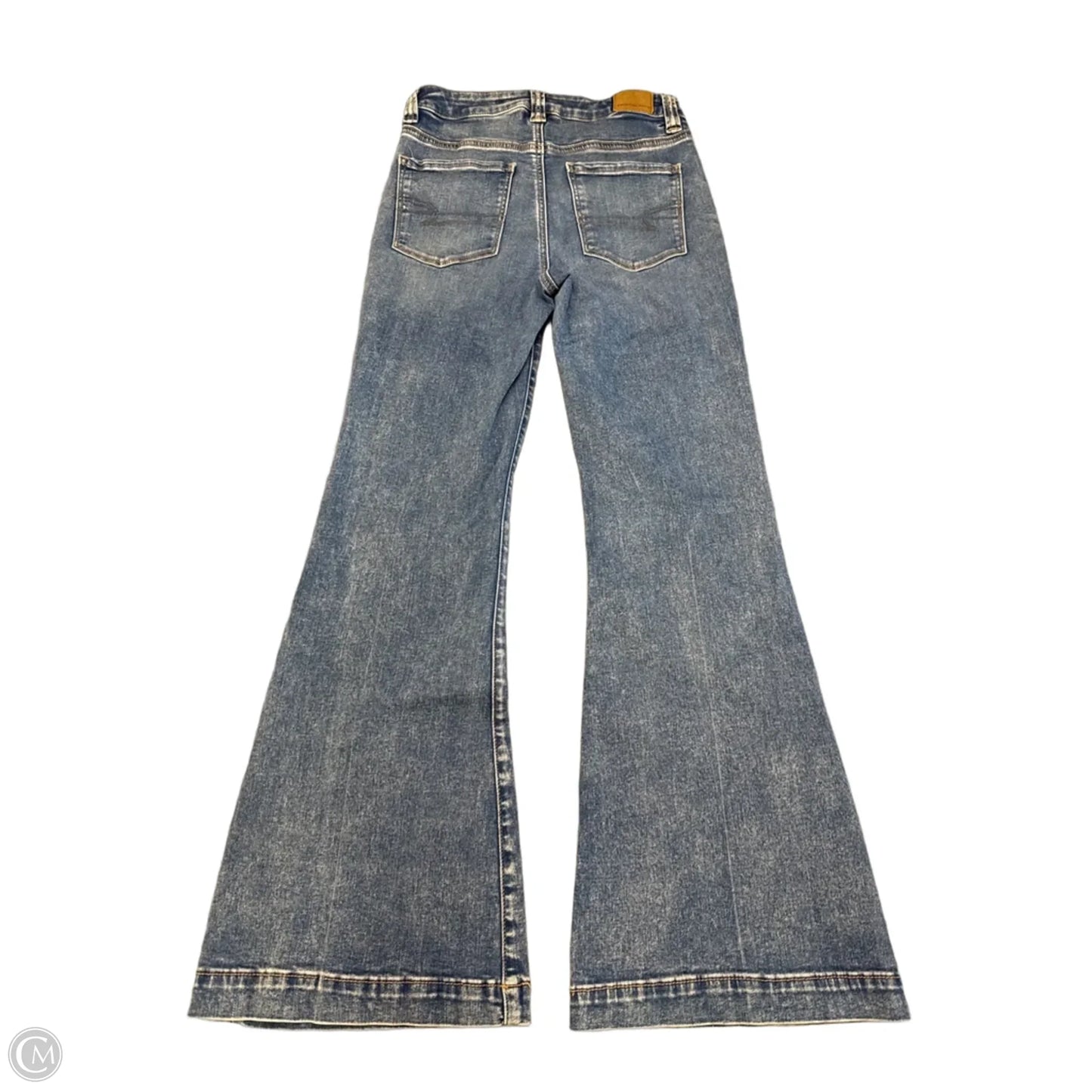 Jeans Flared By American Eagle In Blue Denim, Size: 8
