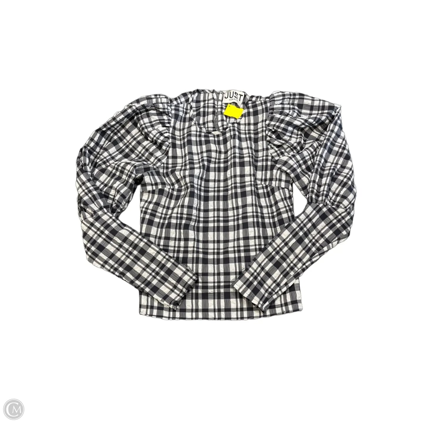Blouse Long Sleeve By Cma In Grey & White, Size: Xs