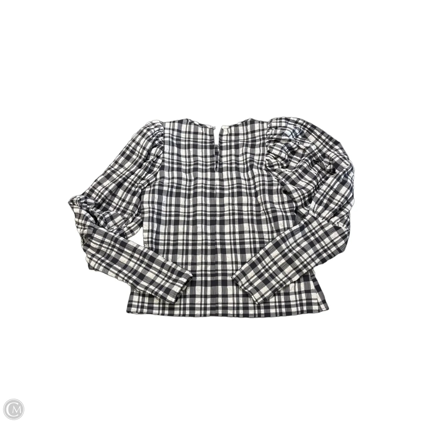 Blouse Long Sleeve By Cma In Grey & White, Size: Xs