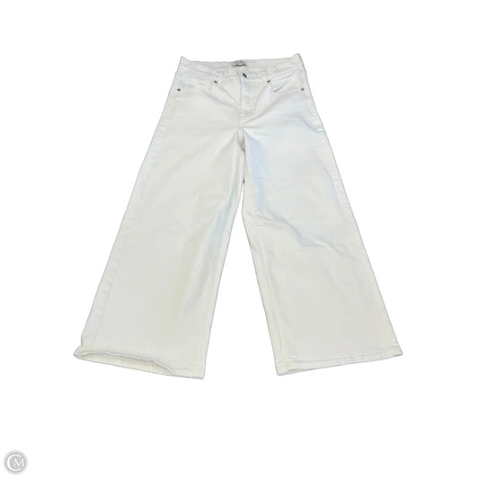 Jeans Wide Leg By Banana Republic In White Denim, Size: 12