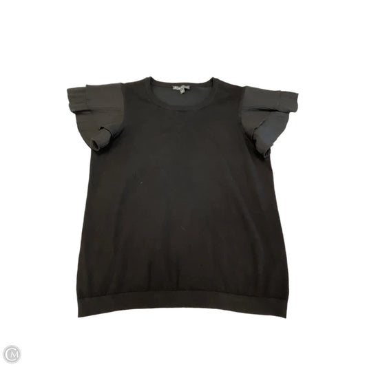 Top Short Sleeve By Adrianna Papell In Black, Size: L