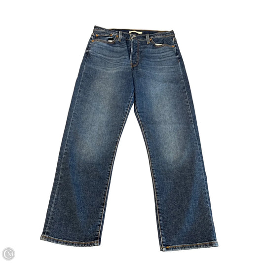 Jeans Straight By Levis In Blue Denim, Size: 14
