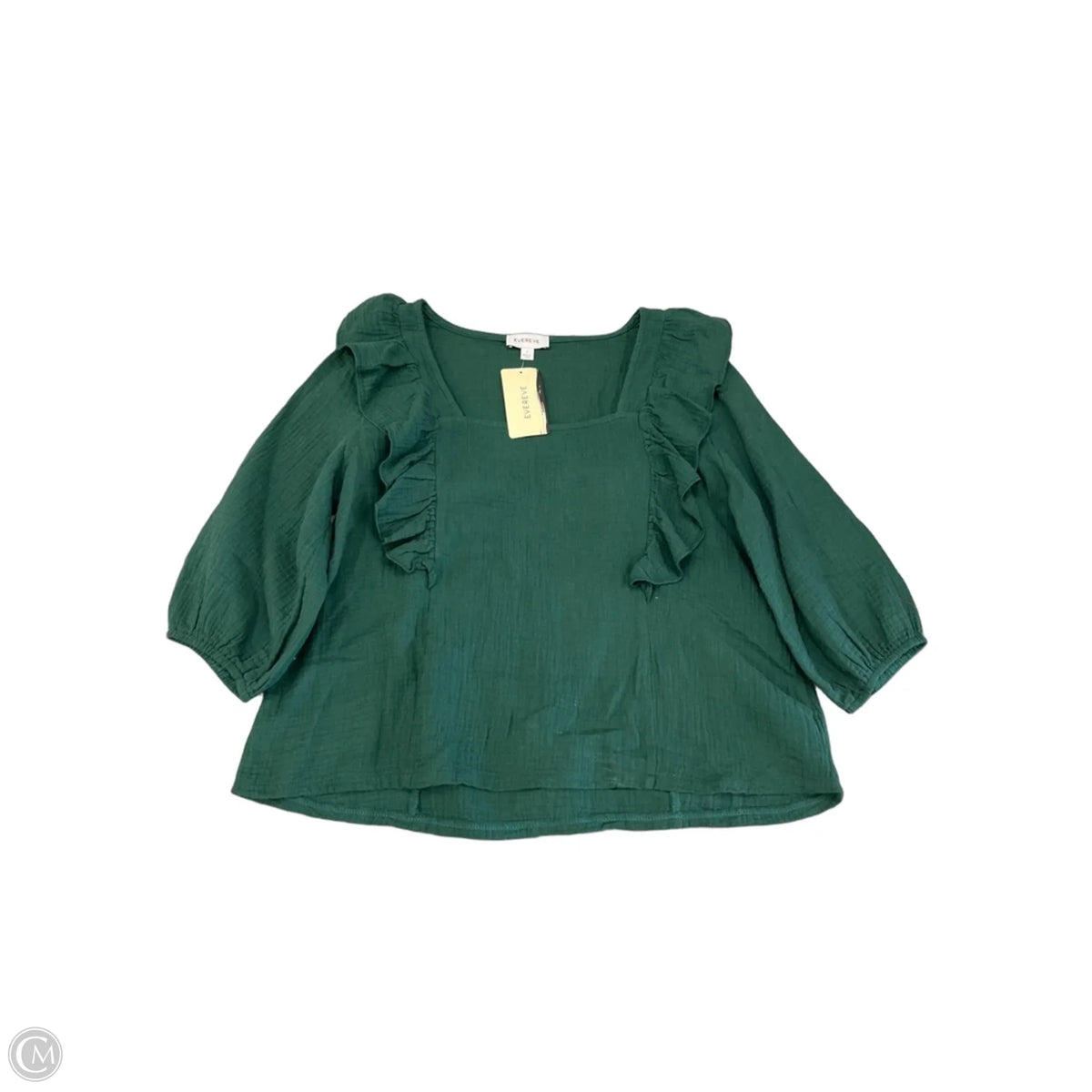 Top 3/4 Sleeve By Evereve In Green, Size: S