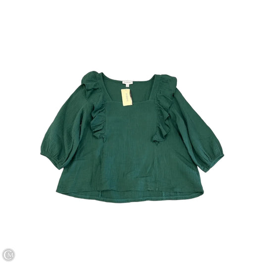 Top 3/4 Sleeve By Evereve In Green, Size: S