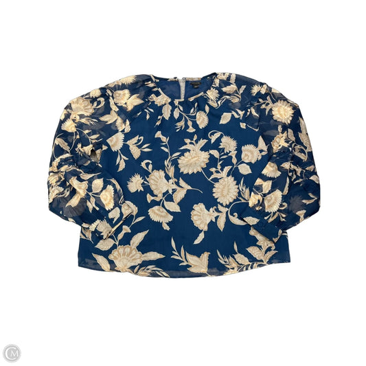 Blouse Long Sleeve By Ann Taylor In Blue, Size: L