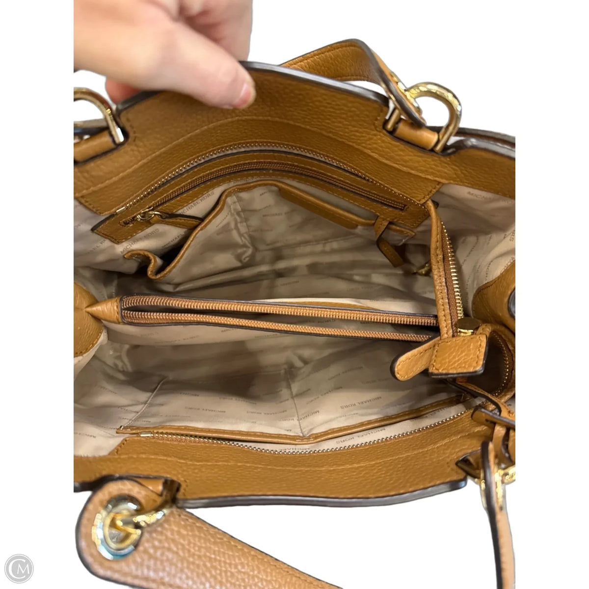 Handbag Leather By Michael By Michael Kors, Size: Medium