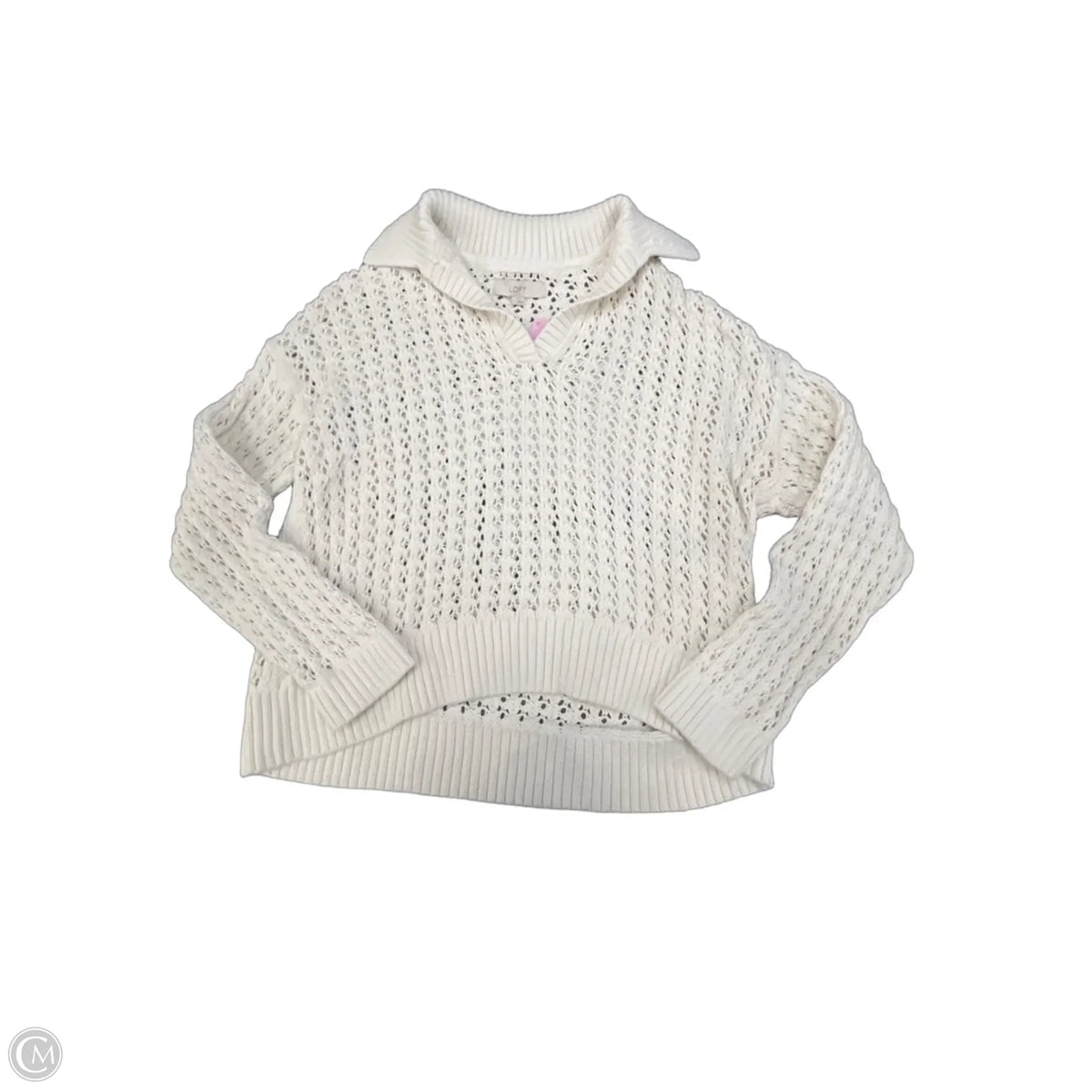 Sweater By Loft In White, Size: L