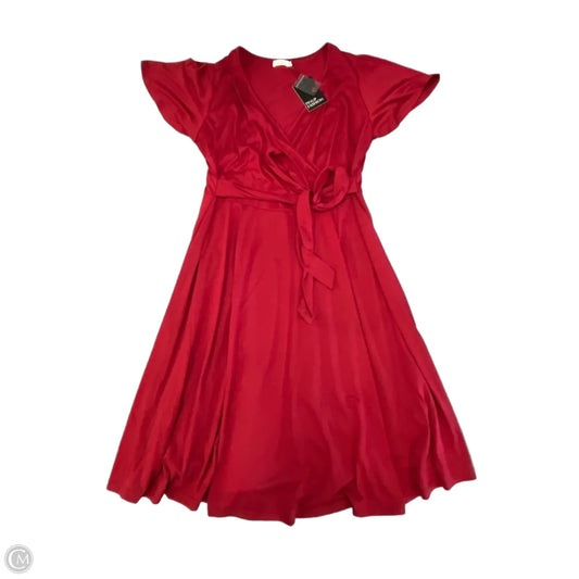 Dress Casual Midi By Clothes Mentor In Red, Size: 2x