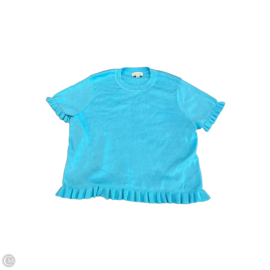 Top Short Sleeve By Free Assembly In Blue, Size: Xxl