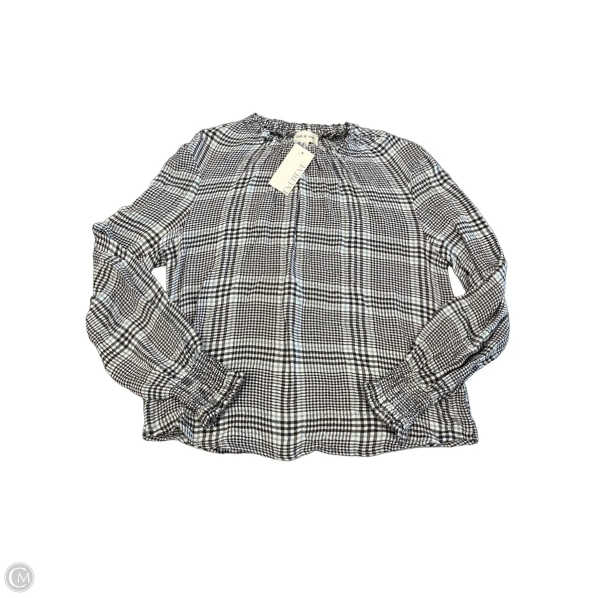 Blouse Long Sleeve By Cloth & Stone In Plaid Pattern, Size: S