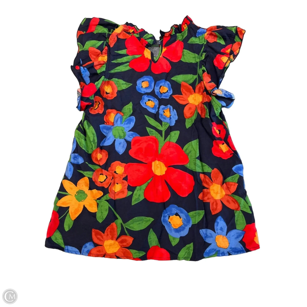 Blouse Sleeveless By Entro In Navy, Size: S