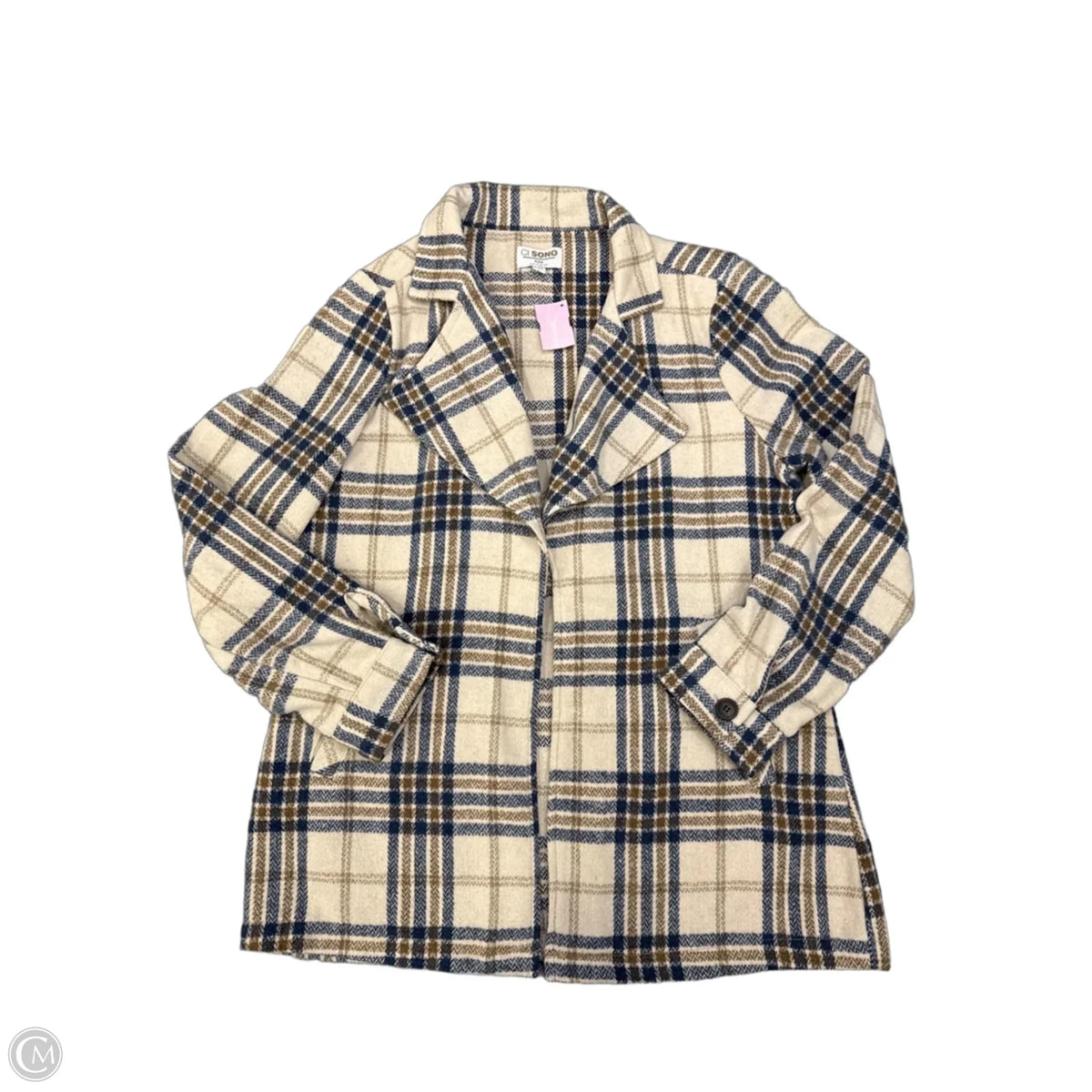 Top Long Sleeve By Ci Sono In Plaid Pattern, Size: L