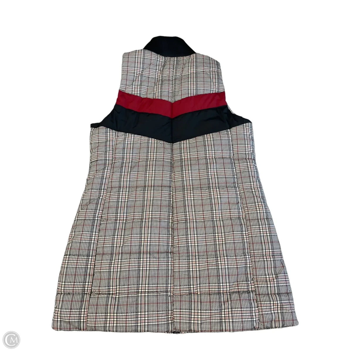 Vest Puffer & Quilted By Natural Reflections In Plaid Pattern, Size: L