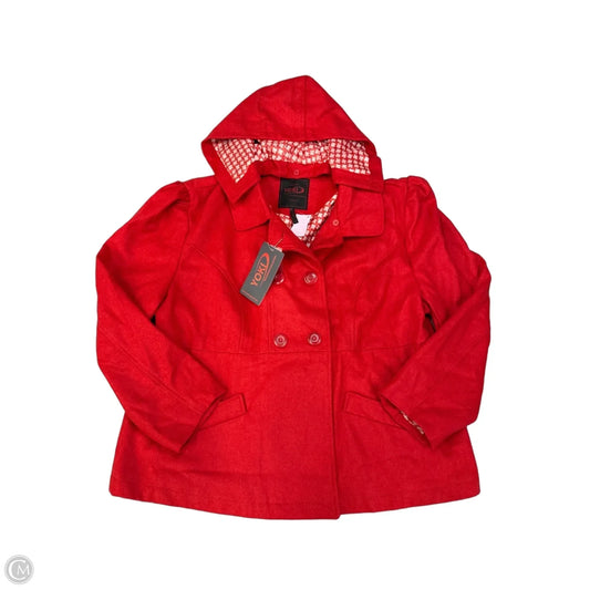 Coat Peacoat By Yoki In Red, Size: 3x