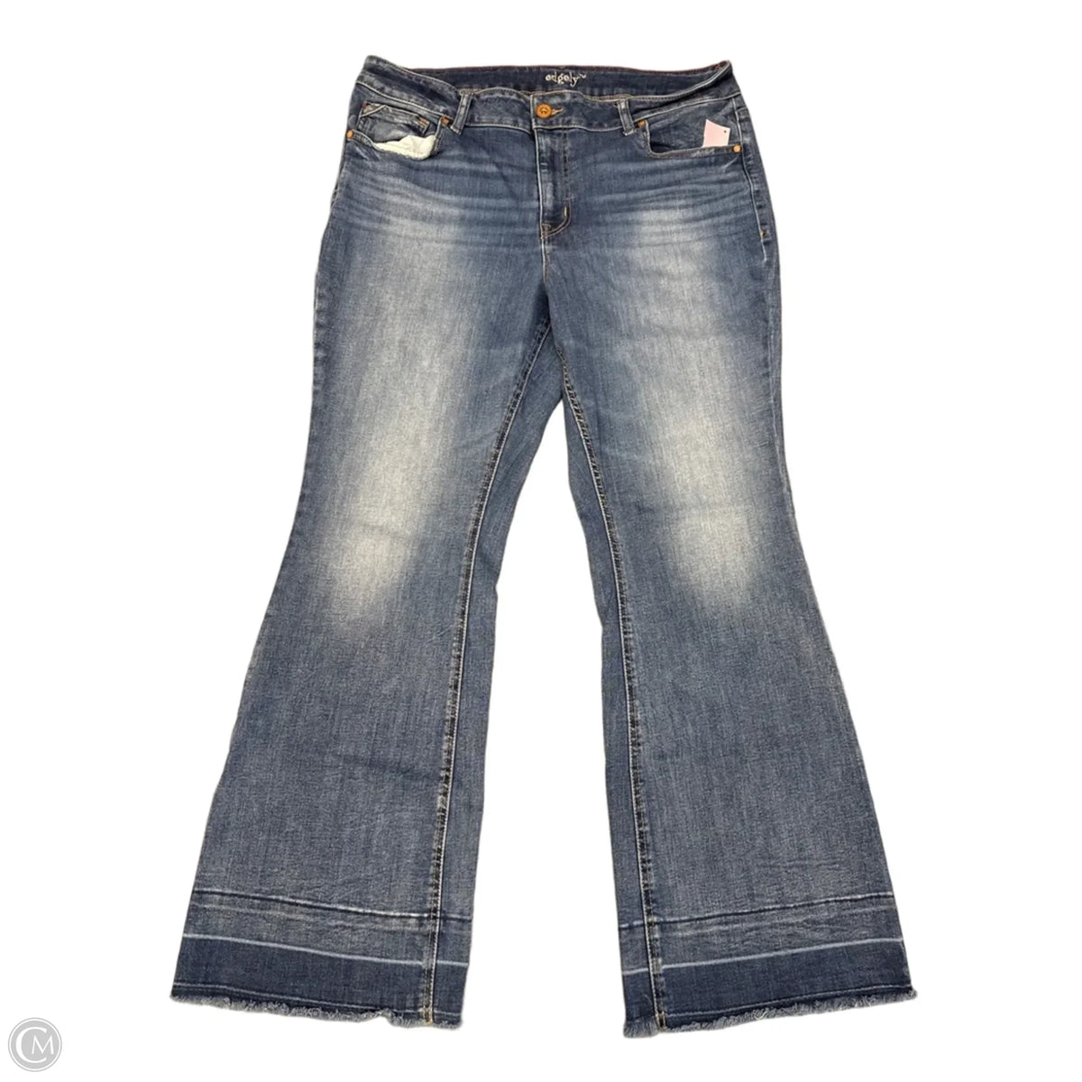 Jeans Flared By Edgely In Blue Denim, Size: 20