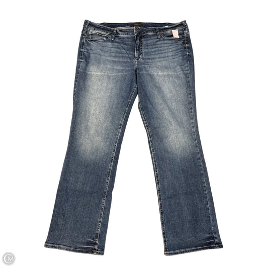 Jeans Boot Cut By Silver In Blue Denim, Size: 20