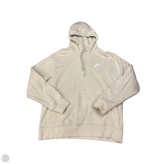 Athletic Sweatshirt Hoodie By Nike Apparel In Tan, Size: M