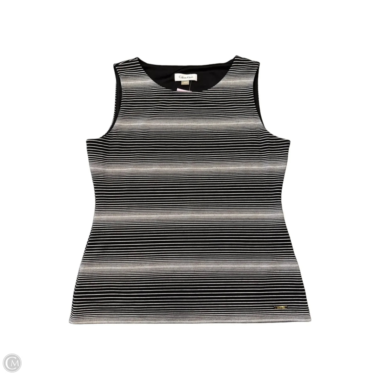 Top Sleeveless By Calvin Klein In Striped Pattern, Size: S
