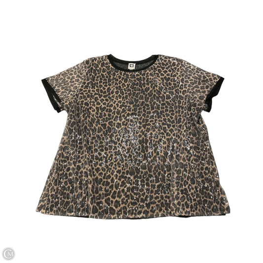 Top Short Sleeve By Anne Klein In Leopard Print, Size: 3x