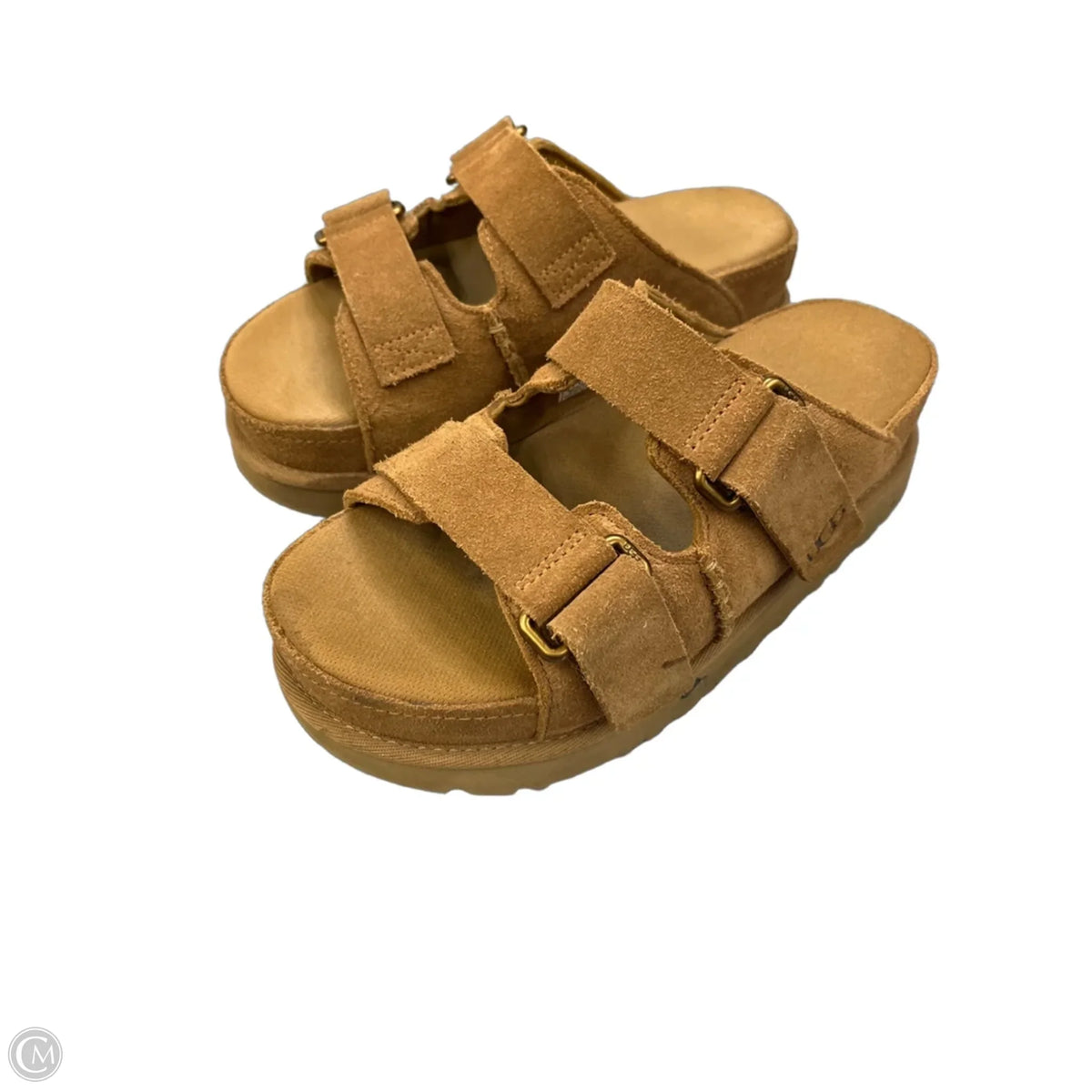 Sandals Designer By Ugg In Brown, Size: 6