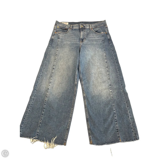 Jeans Wide Leg By Gap In Blue Denim, Size: 14